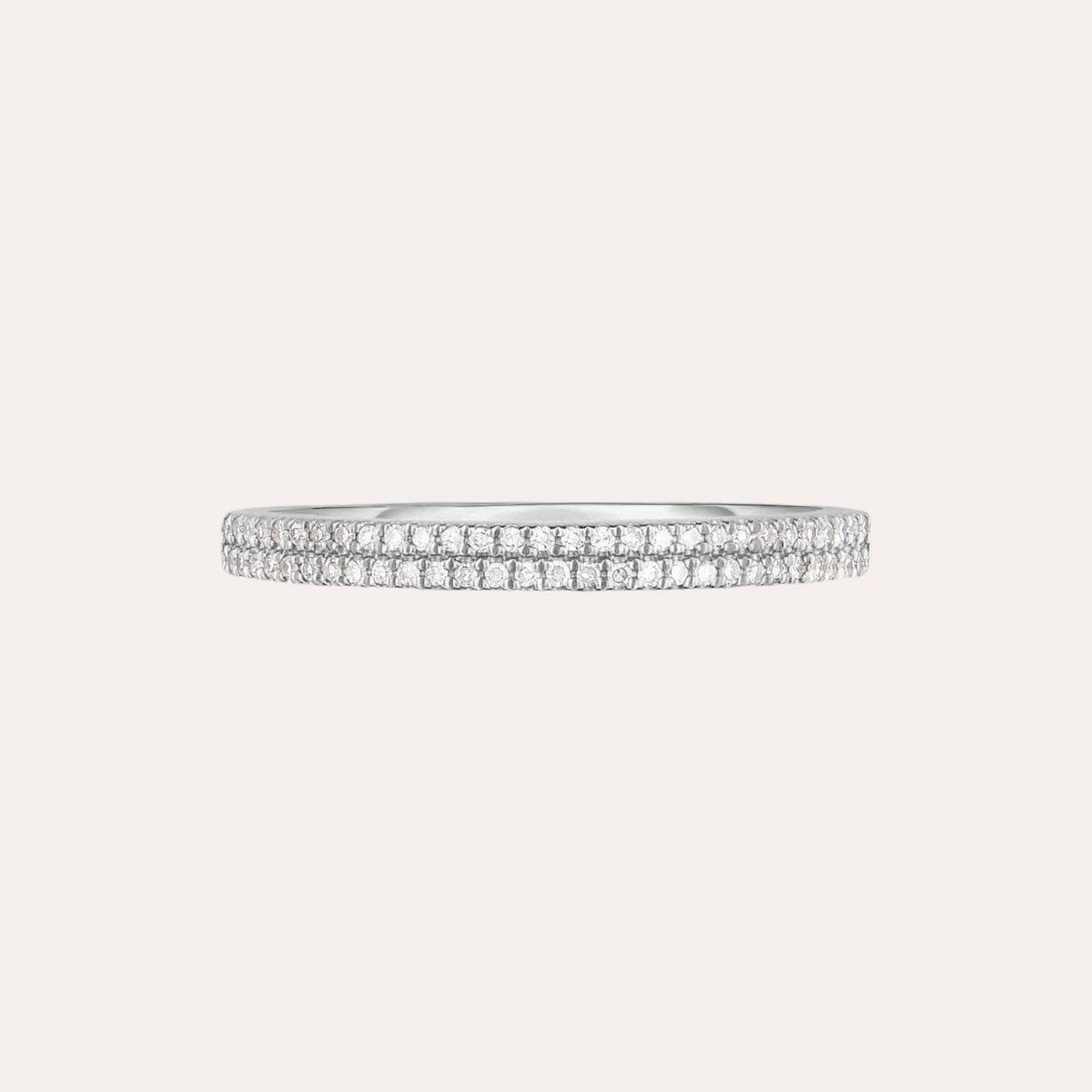 Double Row Stackable Pavé Ring