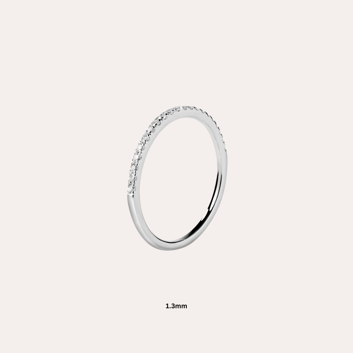 1.3mm Stackable Halfway Pavé Diamond Ring
